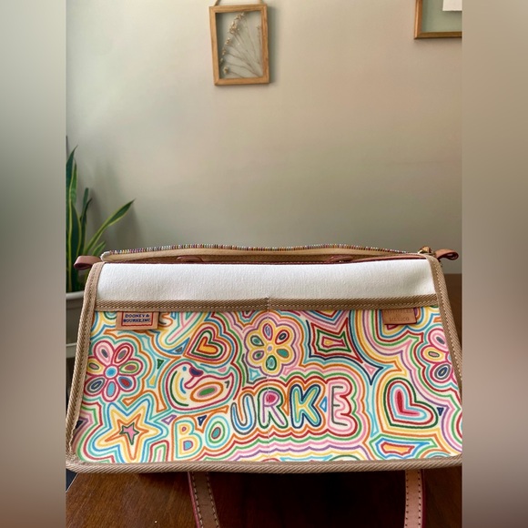 Vintage Dooney & Bourke Rainbow Zipper Scribble Shoulder Bag Wristlet Set Y2K - Picture 14 of 16